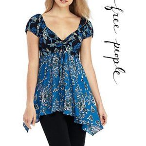 NWOT Free People Blue Sweetheart Top